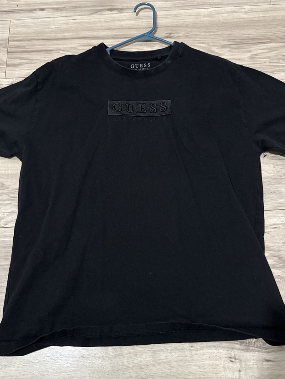 GUESS Los Angeles Embroidered Logo T-Shirt Black